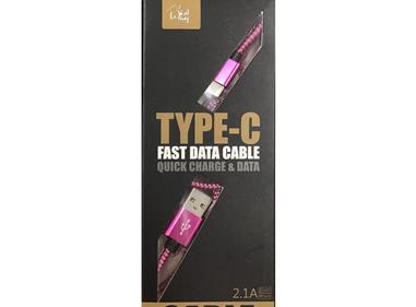 Heavy Duty 6-feet Fabric Type-C cable - Pink product