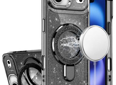 IPhone 17 Air Premium Transparent Glitter Hybird Cases in Multiple Color product