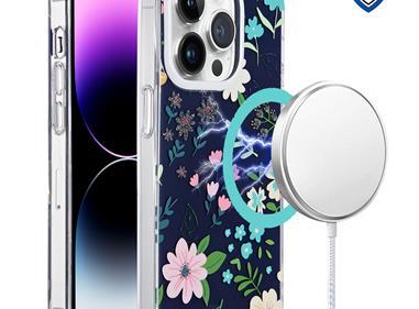 iPhone 15 METKASE Double Protection IMD Design Pattern [Magnetic Circle] Premium Case - Galaxy Floral product