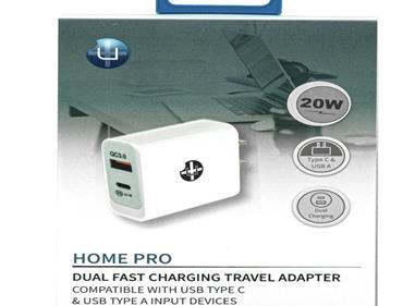 UPLUS 20 WATT HOME DUAL FAST CHARGING TRAVEL ADAPTER-WHITE product