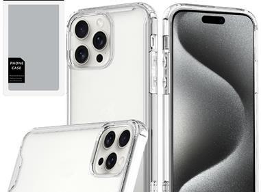  iPhone 15 Pro Max Colored Shockproof Transparent Hard PC TPU Hybrid - Clear/Clear product