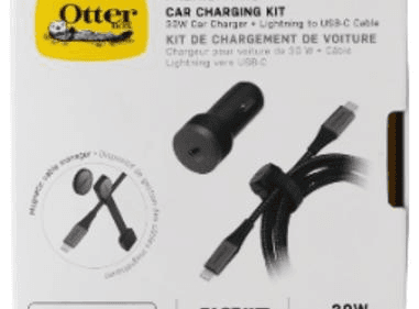 OtterBox (6.6Ft) Premium Pro 8-Pin Lightning to USB-C Car Charging Kit (30W) product