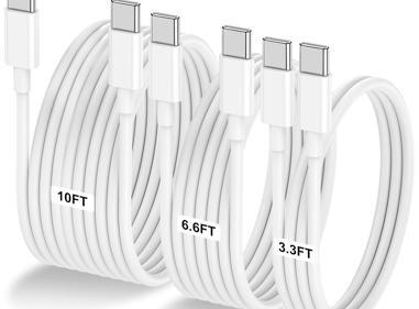 Pack of 3 USB C to USB C Cable – Fast Charging Type C Charger Cord for iPhone, iPad, and MacBook Devices product