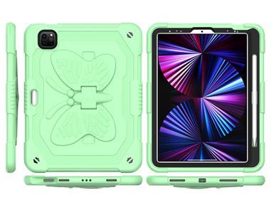 Apple iPad Air 4 / iPad Pro 11 inch Butterfly Kickstand 3in1 Tough Hybrid Case Cover with Shoulder Strap - Light Green product
