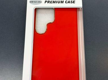 Samsung S23 Ultra Premium Case (Red with Gold Camera Accent) product