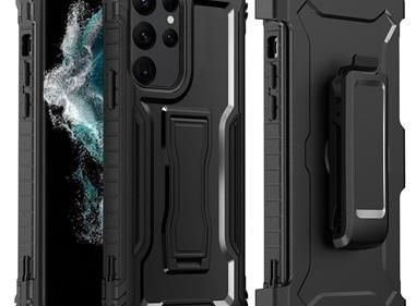 Samsung S23 Ultra Tough 3in1 Holster Combo with Vertical Kickstand Cover Case - Black product