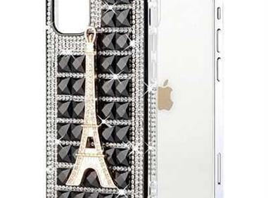 Ornament Bling Diamond Crystal Case for Ip13 Pro 6.1'', Eiffel Tower on Black product