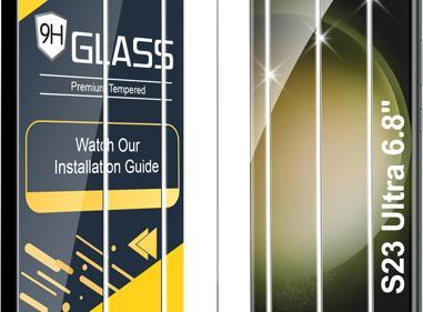 Pack of 3 Samsung Galaxy S23 Ultra Tempered Glass Screen Protectors – Case Friendly, HD Clear & Bubble-Free Application product