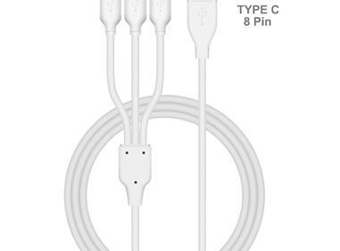 Multi 3 in 1 Fast Charger Charging Cable Cord Micro USB/8 Pin Port/Type C product
