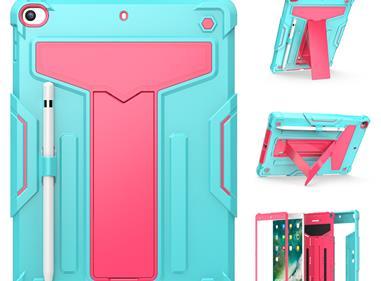 Apple iPad Air 11inch 2024 Tablet Vertical 3in1 Tough Hybrid Kickstand - Teal/Hot Pink product