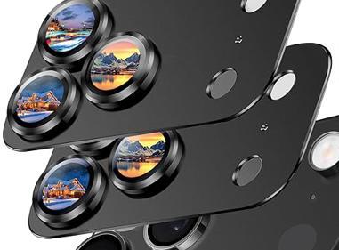iPhone 17 Pro Max Camera Lens Colored Edge Tempered(2.5D) - Black product