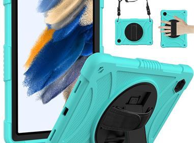 Samsung Galaxy Tab A8 10.5 inch (2022) Tablet Hand and Shoulder Strap with Kickstand 3in1 Tough Hybrid - Teal product