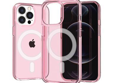 iPhone 15 Sturdy Ultra [Magnetic Circle] Thick 3mm Transparent Hybrid - Pink product