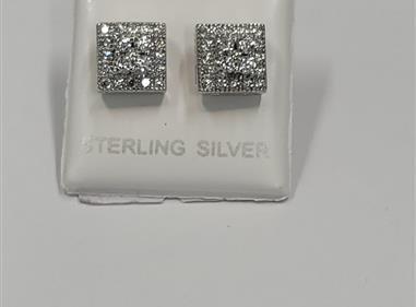 S925 Sterling Silver Halo Princess Lab Grown Diamond Earrings product