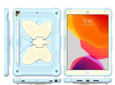 Apple iPad Pro 11inch 2024 Butterfly Kickstand 3in1 Tough Hybrid Case Cover with Shoulder Strap - Light Blue product
