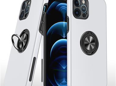 iPhone 15 CHIEF Oil Painted Magnetic Ring Stand Hybrid Case Cover - Silver product