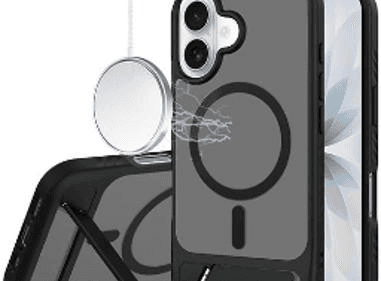 Premium Magnetic Phone Case with Built-In Kickstand | Shockproof Clear Back | Multiple Colors Available product