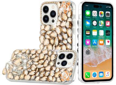 iPhone 15 Jewel Full Diamond Bling Case Cover - Gold product