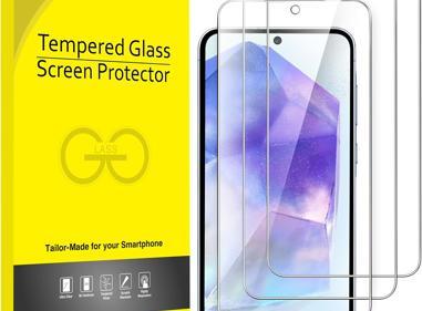 Pack of 3 Samsung Galaxy A55 Tempered Glass Screen Protectors – HD Clear, Anti-Fingerprint, Shatterproof & Easy Installation product