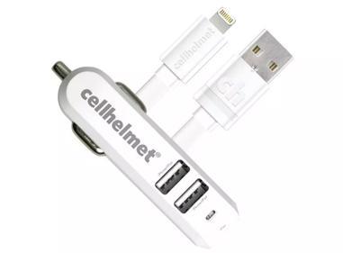 cellhelmet CAR-4.8/3-B+F-LIGHT-3-W 4.8-Amp 3-Port USB Car Charger with USB-A product