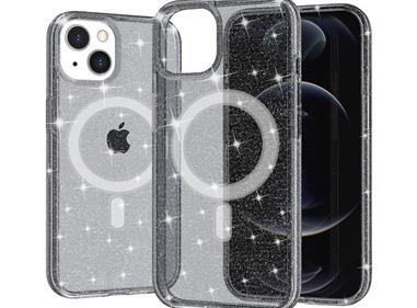 iPhone 15 Glitter Ultra [Magnetic Circle] Thick 3mm Transparent Hybrid - Smoke product