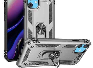 iPhone 15 Ring Magnetic Kickstand Hybrid Case Cover - Silver product