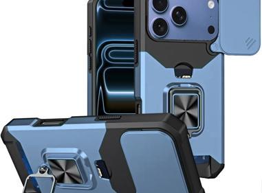  Apple iPhone 18 Pro Max Multi-Functional Card Magnetic Ring Stand Hybrid Camera Case Cover - Light Blue product