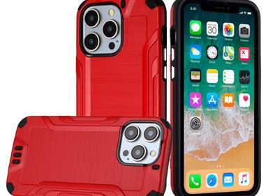 iPhone 15 Strong Tough Metallic Design Hybrid - Red product