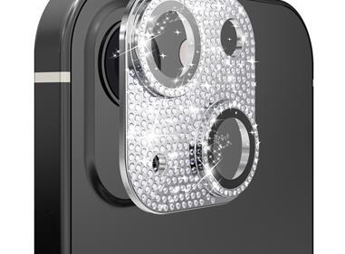 Apple iPhone 13/13 Mini Diamond Bling Camera Lens Full Tempered Glass - Silver product