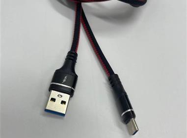 High Quality 6Feet Fabric Nylon Date Type-C Cable Cord in Black&Red without package product