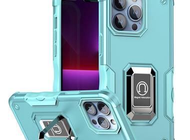  iPhone 15 OPTIMUM Magnetic Ring Stand Hybrid Case Cover - Teal product