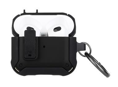 AirPods 1/2 Switch Closure Premium Ultra ShockProof Hybrid With Metal Hook Case Cover - Black+Black product