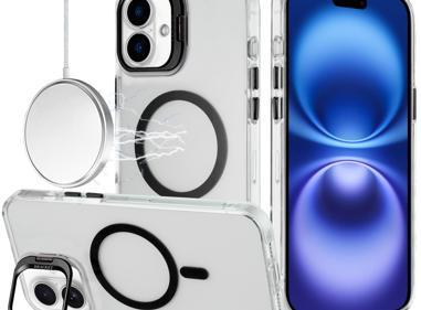 iPhone 17 Transparent HQ Hybrid Case with Metallic Camera Stand & Magnetic Ring. Available in Multiple Colors. product