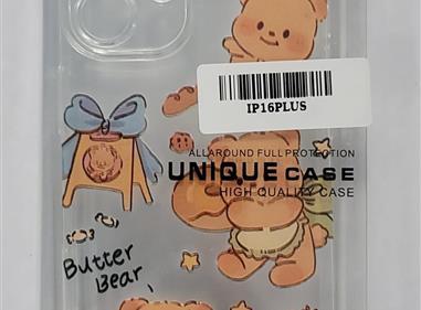 Butter Bear Transparent Cute Phone Case for iPhone 16 Plus product