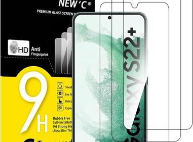 Pack of 3 Samsung Galaxy S22 Plus Tempered Glass Screen Protectors – Case Friendly, HD Clear & Bubble-Free Application product