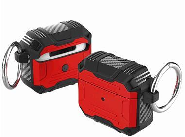 AirPods 1/2 Rugged ShockProof Hybrid With Metal Hook Case Cover - Red product