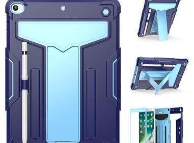  Apple iPad Air 11inch 2024 Tablet Vertical 3in1 Tough Hybrid Kickstand - NavyBlue/Blue product
