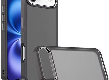 iPhone 17 Crystal Lens Frame Transparent Hybrid Case – Smoke Black product