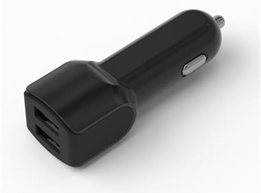 Fast 3.1A Car Charger Adapter with Dual USB ports in Black In Loose Package product