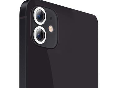 iPhone 12 (Dual Camera Punch) 2 Camera Colored Edged Tempered Glass - Silver product