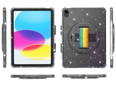 Apple iPad 10th Gen 2022 Tablet Glitter Ultra Thick Transparent Hybrid Case Cover - Glitter Smoke product