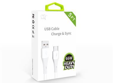 5FT  Type C Silicone Super Soft Material  Fast Data and Charger Cable-White product