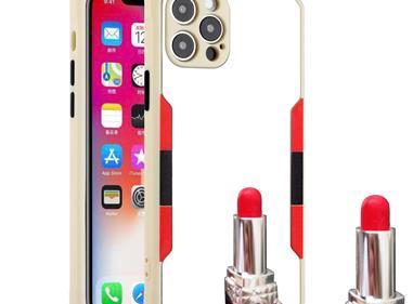 iPhone 12 Pro (Camera Punch) Mirror on Silver Film Hybrid Case Cover - White product