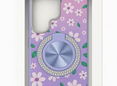 Samsung A36 Premium Case (Black/White Floral w/ Jeweled Ring) product