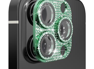 Apple iPhone 12 Pro Diamond Bling Camera Lens Full Tempered Glass - Midnight Green product