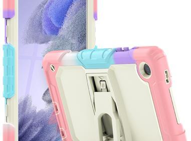 Samsung Galaxy Tab A7 Lite 8.7 inch Heavy Duty Full Body Rugged Tablet Kickstand Case Cover - Beige/Camo Pink product