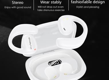 Riviera R013 Earbuds with 25H Music Playtime 5.2 Bluetooth Earbuds with Built-in Mic, IPX4 Waterproof Headset LED Display for Sport, Workouts, Running, Cycling(White) product