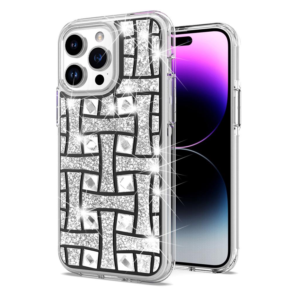 iPhone 15 Bling Hybrid Case Cover - K
