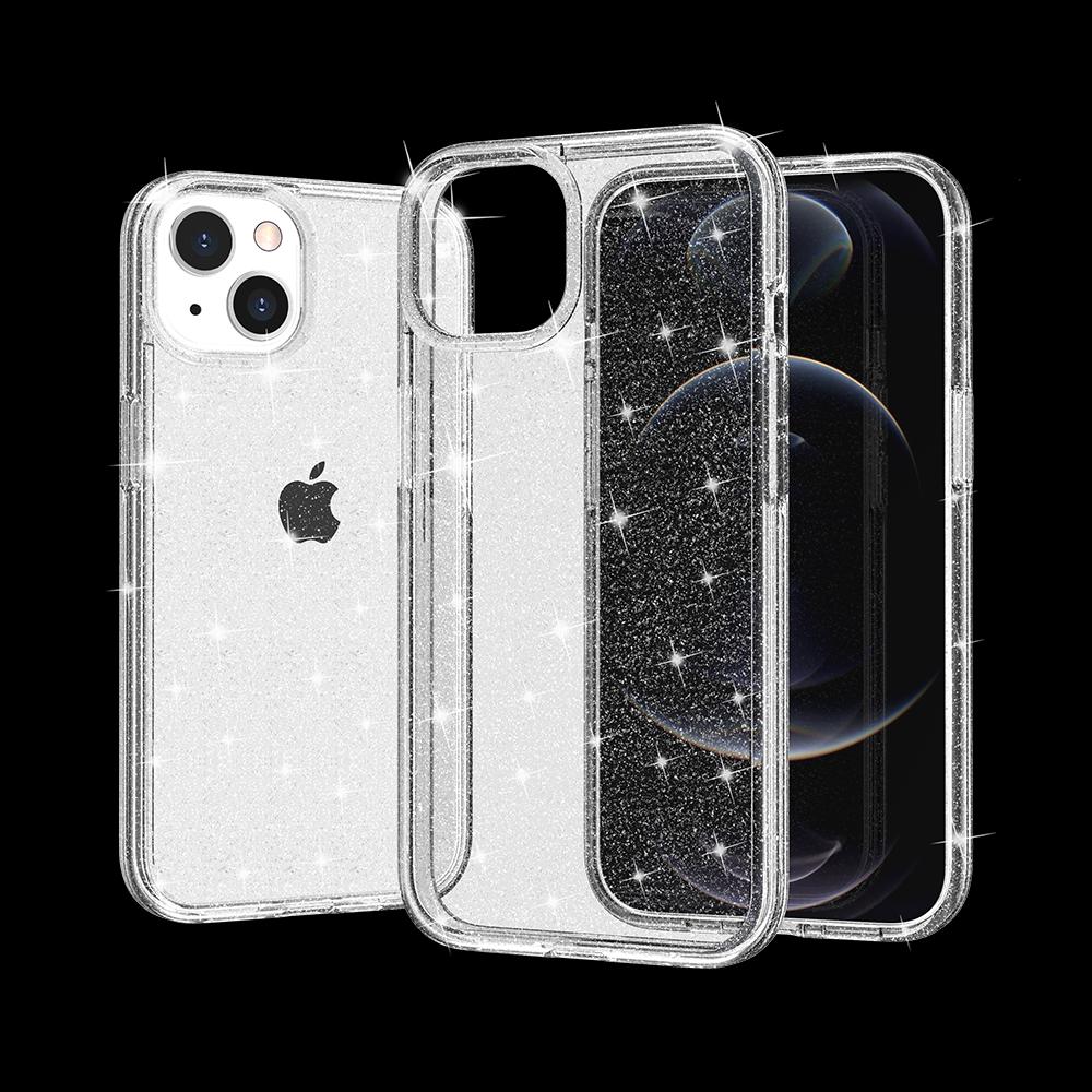 iPhone 15 Glitter Ultra Thick 3mm Transparent Hybrid Case Cover - Clear product