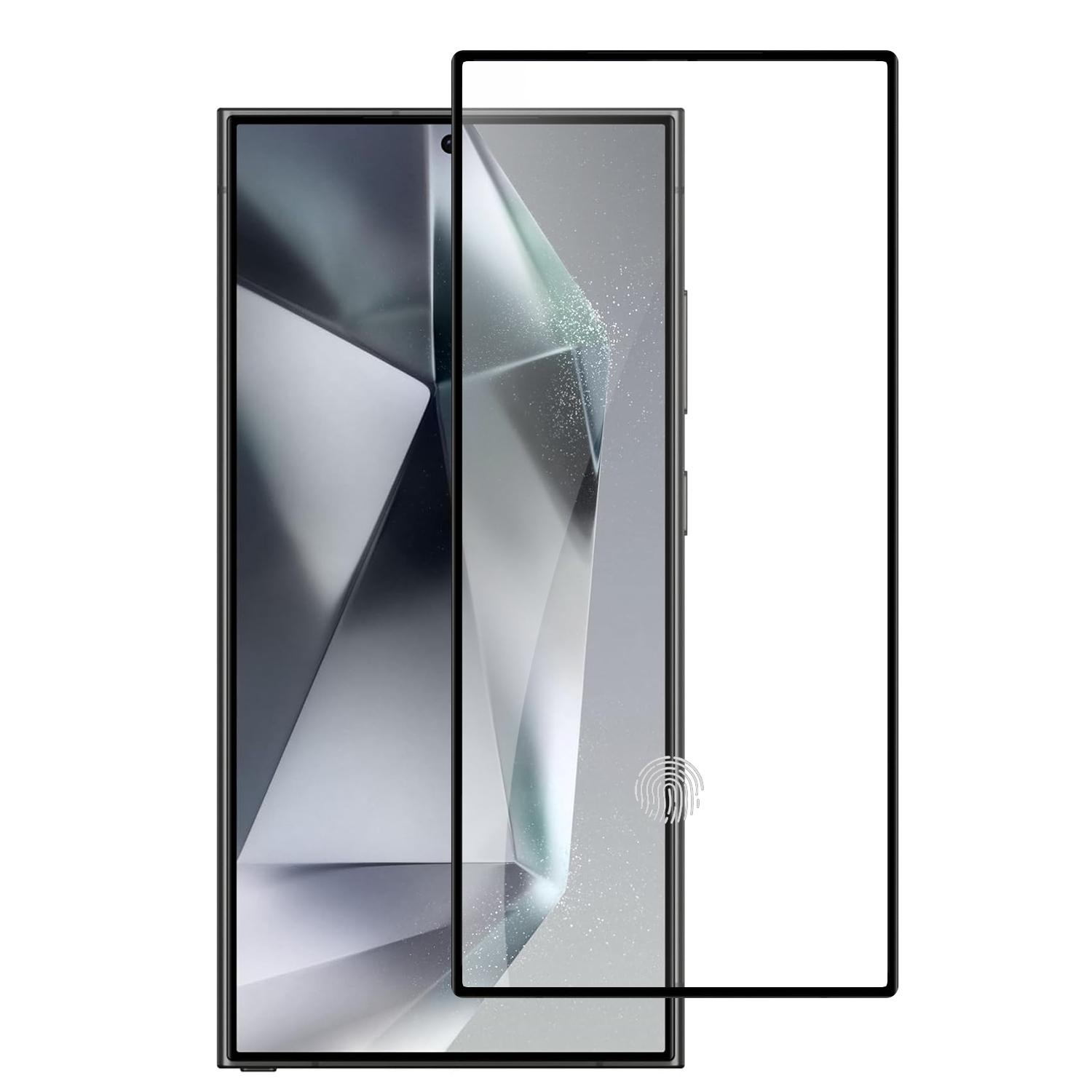 Samsung Galaxy S25 Ultra Bulk White Paper Card Package Black Edge Camera Lens Tempered Glass Protector